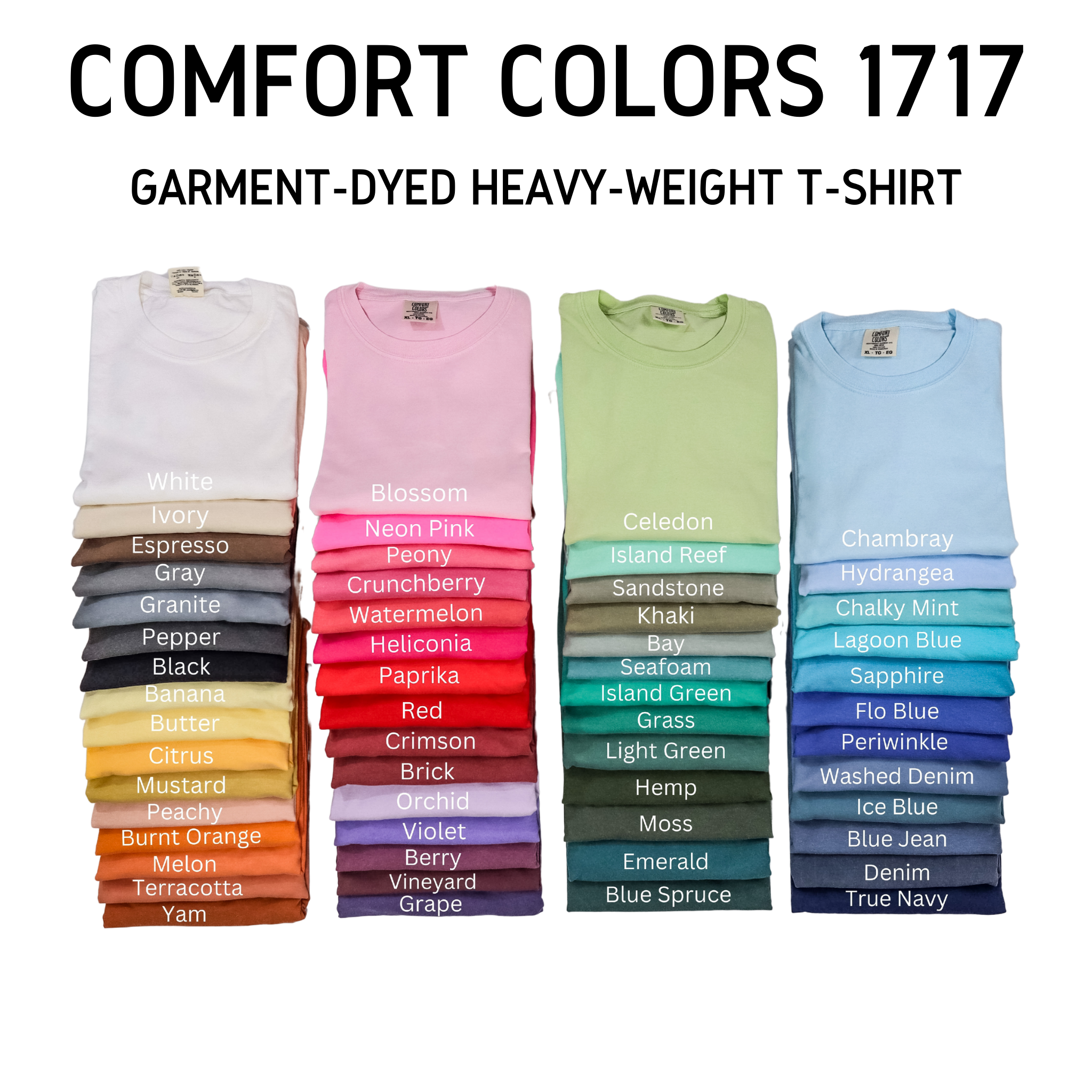 Blank Comfort Colors 1717 Tshirt Heavyweight Shirt 100% Cotton Vintage Look Unisex Soft Tee Colors