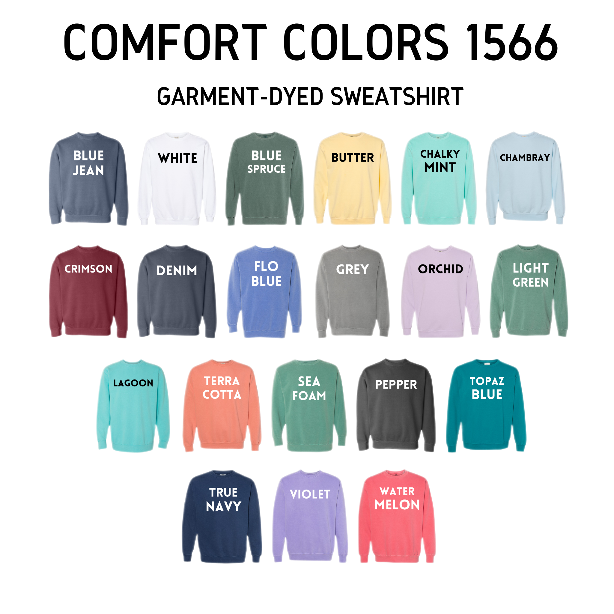 Blank Comfort Colors Sweatshirt Unisex Sweatshirt Plain Comfort Colors Sweatshirt Comfort Colors 1566 Sweatshirt